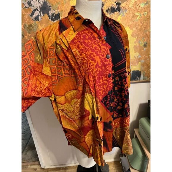 NWT Key Lime Pie Woman Dramatic Rayon Tunic Top "Sweet Dream" Pattern Great Ambe - Picture 4 of 7